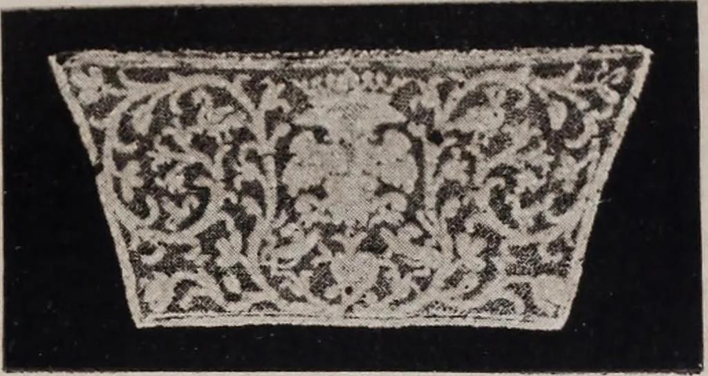 An illustration from A supplemental descriptive catalogue of specimens of lace acquired for the South Kensington museum, between June 1880 and June 1890 / By Alan S. Cole, 1891, leaf 28