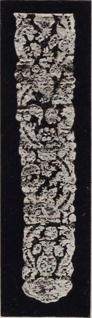 An illustration from A supplemental descriptive catalogue of specimens of lace acquired for the South Kensington museum, between June 1880 and June 1890 / By Alan S. Cole, 1891, leaf 42