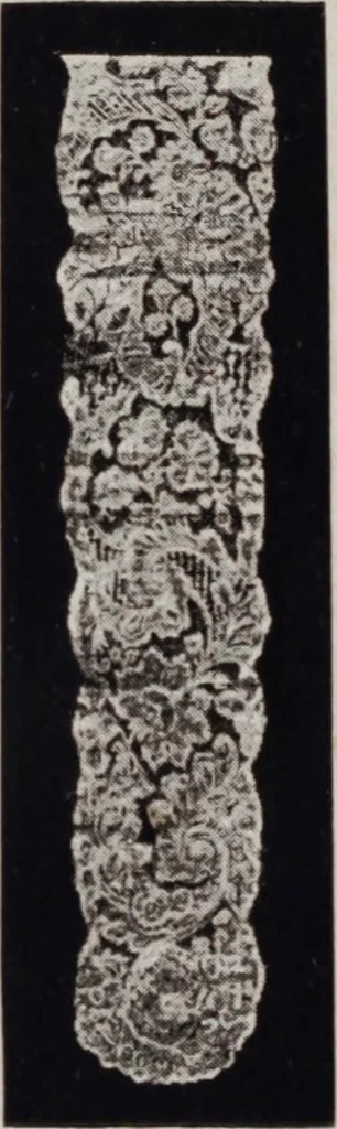 An illustration from A supplemental descriptive catalogue of specimens of lace acquired for the South Kensington museum, between June 1880 and June 1890 / By Alan S. Cole, 1891, leaf 51