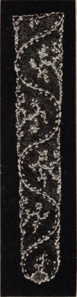 An illustration from A supplemental descriptive catalogue of specimens of lace acquired for the South Kensington museum, between June 1880 and June 1890 / By Alan S. Cole, 1891, leaf 65