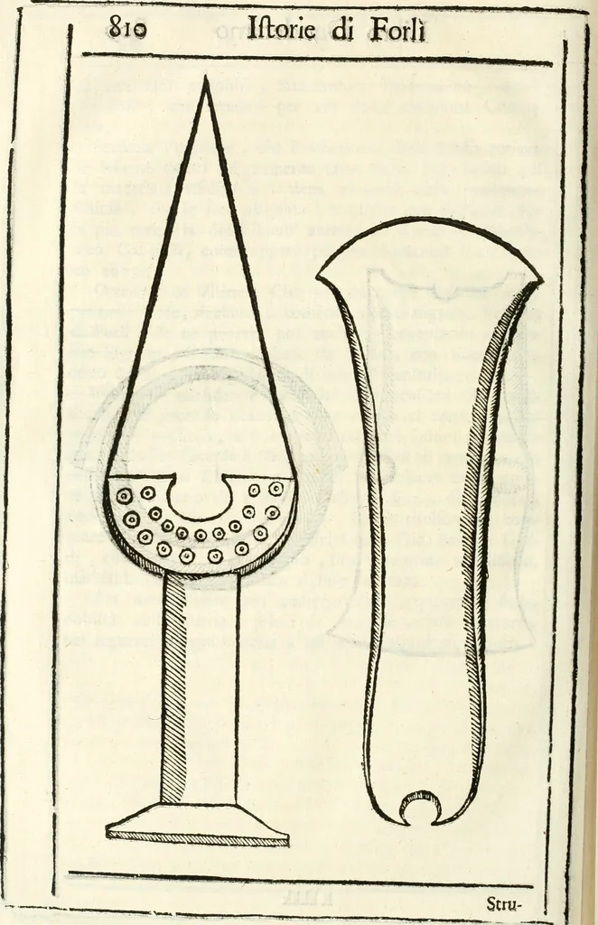 An illustration from Supplemento istorico dell'antica città di Forlì : in cui si descriue la provincia di Romagna ... : con la serie in fine dell' armi gentilizie di tutte le famiglie nobili viuenti, & alcune dell' estinte, e col catalogo de' vescoui e gouernatori ecclesiastici della medesima citta, 1678, leaf 823