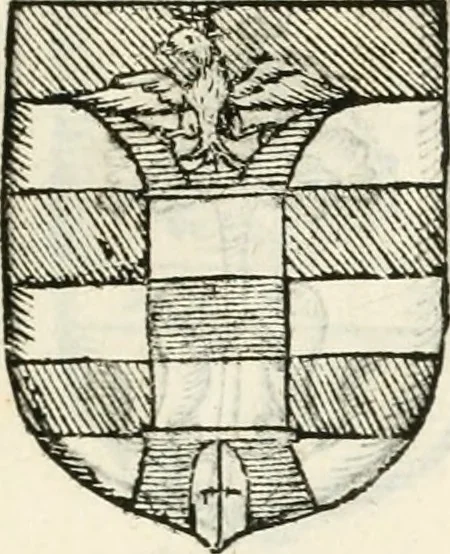 An illustration from Supplemento istorico dell'antica città di Forlì : in cui si descriue la provincia di Romagna ... : con la serie in fine dell' armi gentilizie di tutte le famiglie nobili viuenti, & alcune dell' estinte, e col catalogo de' vescoui e gouernatori ecclesiastici della medesima citta, 1678, leaf 828
