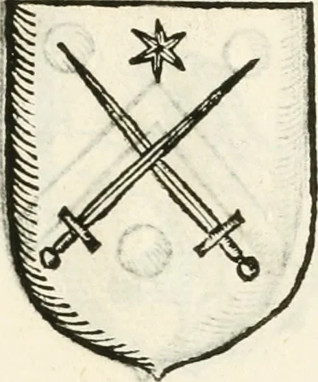 An illustration from Supplemento istorico dell'antica città di Forlì : in cui si descriue la provincia di Romagna ... : con la serie in fine dell' armi gentilizie di tutte le famiglie nobili viuenti, & alcune dell' estinte, e col catalogo de' vescoui e gouernatori ecclesiastici della medesima citta, 1678, leaf 828