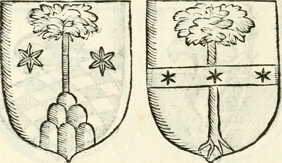 An illustration from Supplemento istorico dell'antica città di Forlì : in cui si descriue la provincia di Romagna ... : con la serie in fine dell' armi gentilizie di tutte le famiglie nobili viuenti, & alcune dell' estinte, e col catalogo de' vescoui e gouernatori ecclesiastici della medesima citta, 1678, leaf 829