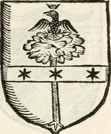 An illustration from Supplemento istorico dell'antica città di Forlì : in cui si descriue la provincia di Romagna ... : con la serie in fine dell' armi gentilizie di tutte le famiglie nobili viuenti, & alcune dell' estinte, e col catalogo de' vescoui e gouernatori ecclesiastici della medesima citta, 1678, leaf 830