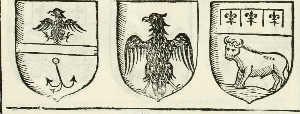 An illustration from Supplemento istorico dell'antica città di Forlì : in cui si descriue la provincia di Romagna ... : con la serie in fine dell' armi gentilizie di tutte le famiglie nobili viuenti, & alcune dell' estinte, e col catalogo de' vescoui e gouernatori ecclesiastici della medesima citta, 1678, leaf 830