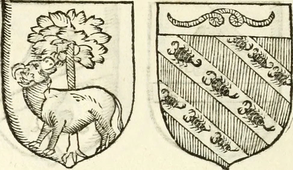 An illustration from Supplemento istorico dell'antica città di Forlì : in cui si descriue la provincia di Romagna ... : con la serie in fine dell' armi gentilizie di tutte le famiglie nobili viuenti, & alcune dell' estinte, e col catalogo de' vescoui e gouernatori ecclesiastici della medesima citta, 1678, leaf 831