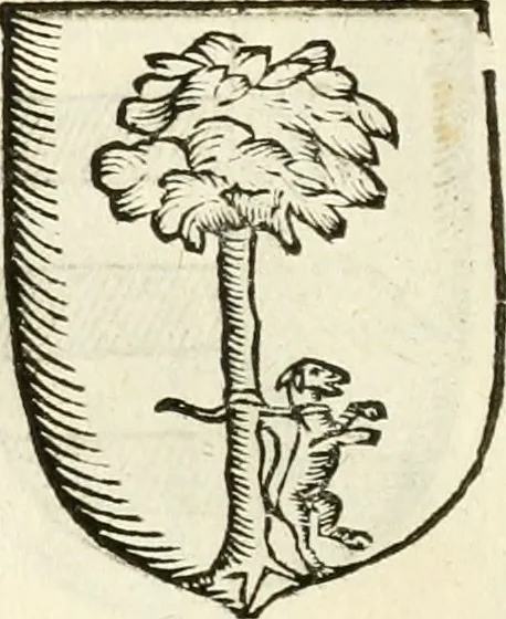 An illustration from Supplemento istorico dell'antica città di Forlì : in cui si descriue la provincia di Romagna ... : con la serie in fine dell' armi gentilizie di tutte le famiglie nobili viuenti, & alcune dell' estinte, e col catalogo de' vescoui e gouernatori ecclesiastici della medesima citta, 1678, leaf 833