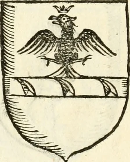 An illustration from Supplemento istorico dell'antica città di Forlì : in cui si descriue la provincia di Romagna ... : con la serie in fine dell' armi gentilizie di tutte le famiglie nobili viuenti, & alcune dell' estinte, e col catalogo de' vescoui e gouernatori ecclesiastici della medesima citta, 1678, leaf 833