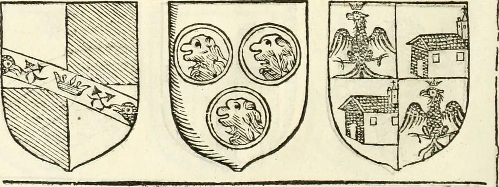 An illustration from Supplemento istorico dell'antica città di Forlì : in cui si descriue la provincia di Romagna ... : con la serie in fine dell' armi gentilizie di tutte le famiglie nobili viuenti, & alcune dell' estinte, e col catalogo de' vescoui e gouernatori ecclesiastici della medesima citta, 1678, leaf 833