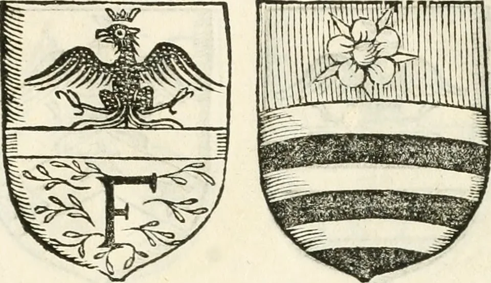 An illustration from Supplemento istorico dell'antica città di Forlì : in cui si descriue la provincia di Romagna ... : con la serie in fine dell' armi gentilizie di tutte le famiglie nobili viuenti, & alcune dell' estinte, e col catalogo de' vescoui e gouernatori ecclesiastici della medesima citta, 1678, leaf 834