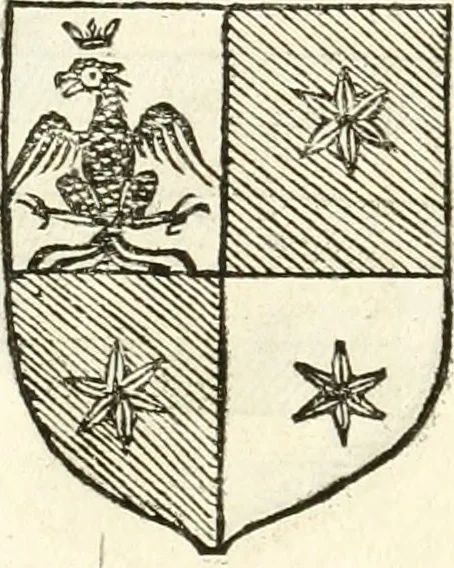 An illustration from Supplemento istorico dell'antica città di Forlì : in cui si descriue la provincia di Romagna ... : con la serie in fine dell' armi gentilizie di tutte le famiglie nobili viuenti, & alcune dell' estinte, e col catalogo de' vescoui e gouernatori ecclesiastici della medesima citta, 1678, leaf 835