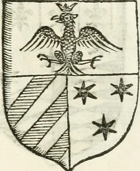 An illustration from Supplemento istorico dell'antica città di Forlì : in cui si descriue la provincia di Romagna ... : con la serie in fine dell' armi gentilizie di tutte le famiglie nobili viuenti, & alcune dell' estinte, e col catalogo de' vescoui e gouernatori ecclesiastici della medesima citta, 1678, leaf 836