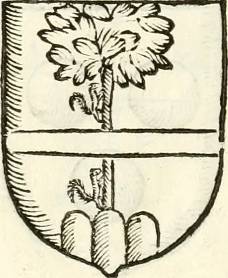 An illustration from Supplemento istorico dell'antica città di Forlì : in cui si descriue la provincia di Romagna ... : con la serie in fine dell' armi gentilizie di tutte le famiglie nobili viuenti, & alcune dell' estinte, e col catalogo de' vescoui e gouernatori ecclesiastici della medesima citta, 1678, leaf 837