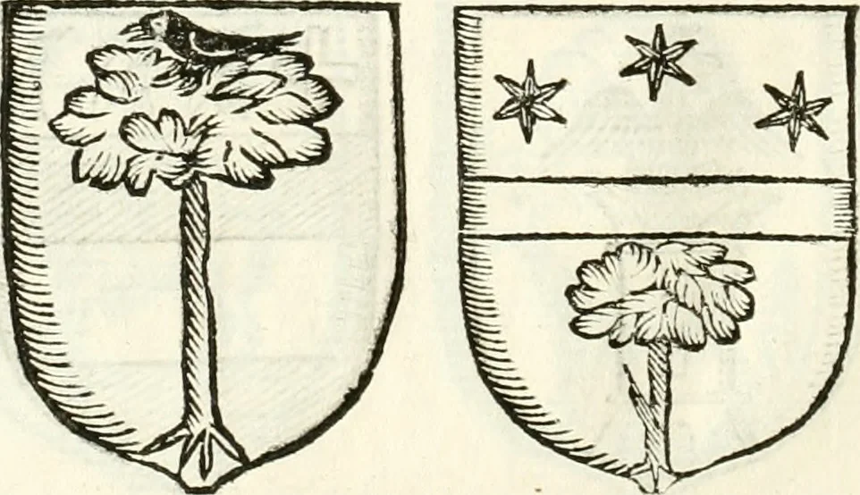 An illustration from Supplemento istorico dell'antica città di Forlì : in cui si descriue la provincia di Romagna ... : con la serie in fine dell' armi gentilizie di tutte le famiglie nobili viuenti, & alcune dell' estinte, e col catalogo de' vescoui e gouernatori ecclesiastici della medesima citta, 1678, leaf 837