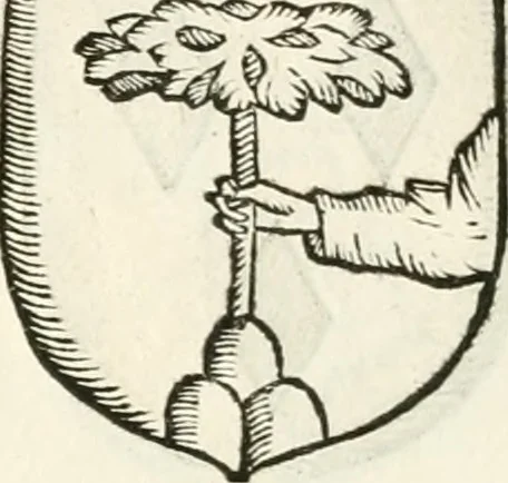 An illustration from Supplemento istorico dell'antica città di Forlì : in cui si descriue la provincia di Romagna ... : con la serie in fine dell' armi gentilizie di tutte le famiglie nobili viuenti, & alcune dell' estinte, e col catalogo de' vescoui e gouernatori ecclesiastici della medesima citta, 1678, leaf 840