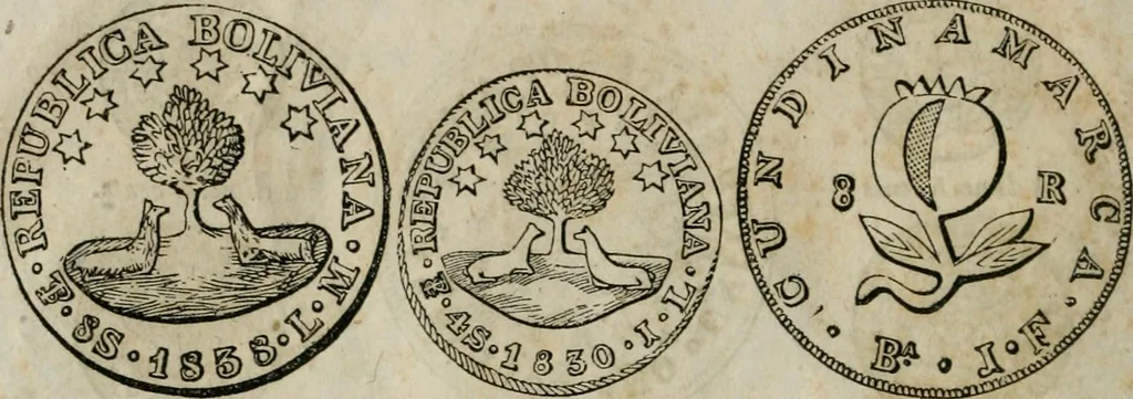 An illustration from Supplement to Thompson's Bank note reporter, containing 750 fac-similes of the various gold and silver coins, most generally found in circulation, 1850, leaf 13