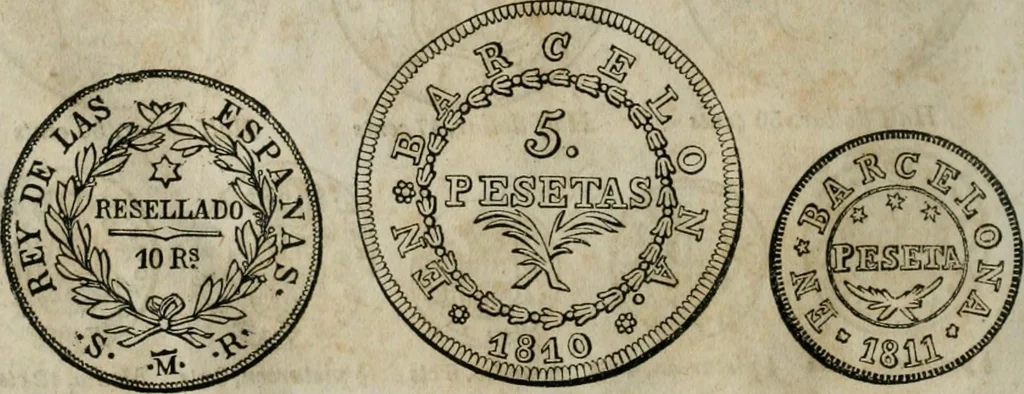 An illustration from Supplement to Thompson's Bank note reporter, containing 750 fac-similes of the various gold and silver coins, most generally found in circulation, 1850, leaf 19