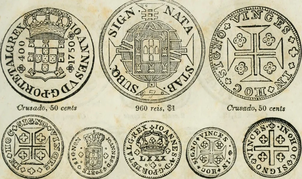 An illustration from Supplement to Thompson's Bank note reporter, containing 750 fac-similes of the various gold and silver coins, most generally found in circulation, 1850, leaf 22