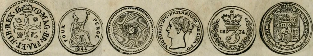 An illustration from Supplement to Thompson's Bank note reporter, containing 750 fac-similes of the various gold and silver coins, most generally found in circulation, 1850, leaf 23