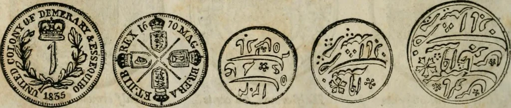 An illustration from Supplement to Thompson's Bank note reporter, containing 750 fac-similes of the various gold and silver coins, most generally found in circulation, 1850, leaf 25