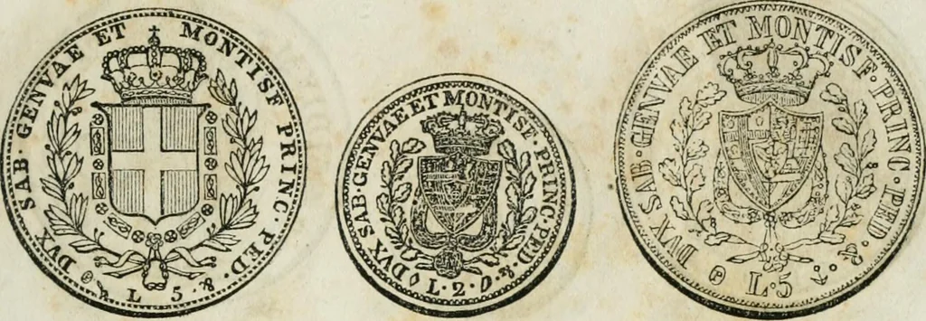 An illustration from Supplement to Thompson's Bank note reporter, containing 750 fac-similes of the various gold and silver coins, most generally found in circulation, 1850, leaf 28