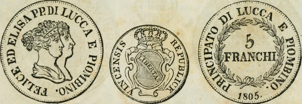 An illustration from Supplement to Thompson's Bank note reporter, containing 750 fac-similes of the various gold and silver coins, most generally found in circulation, 1850, leaf 28