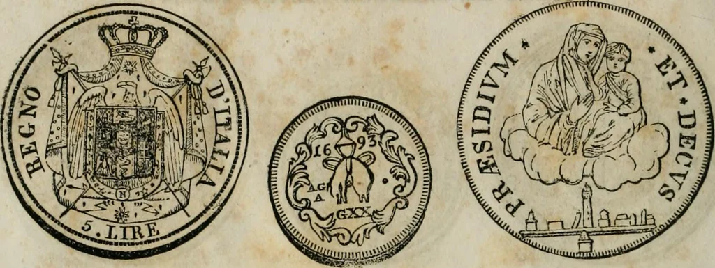 An illustration from Supplement to Thompson's Bank note reporter, containing 750 fac-similes of the various gold and silver coins, most generally found in circulation, 1850, leaf 29