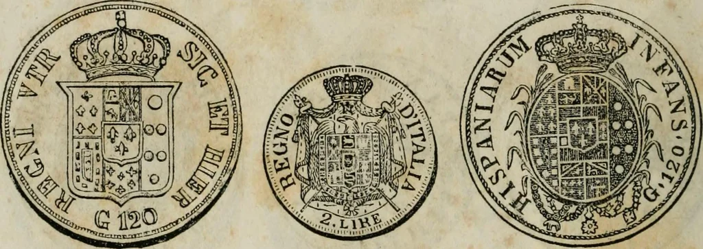An illustration from Supplement to Thompson's Bank note reporter, containing 750 fac-similes of the various gold and silver coins, most generally found in circulation, 1850, leaf 29