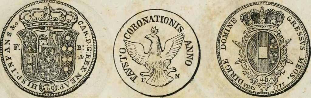 An illustration from Supplement to Thompson's Bank note reporter, containing 750 fac-similes of the various gold and silver coins, most generally found in circulation, 1850, leaf 30