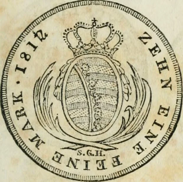 An illustration from Supplement to Thompson's Bank note reporter, containing 750 fac-similes of the various gold and silver coins, most generally found in circulation, 1850, leaf 32