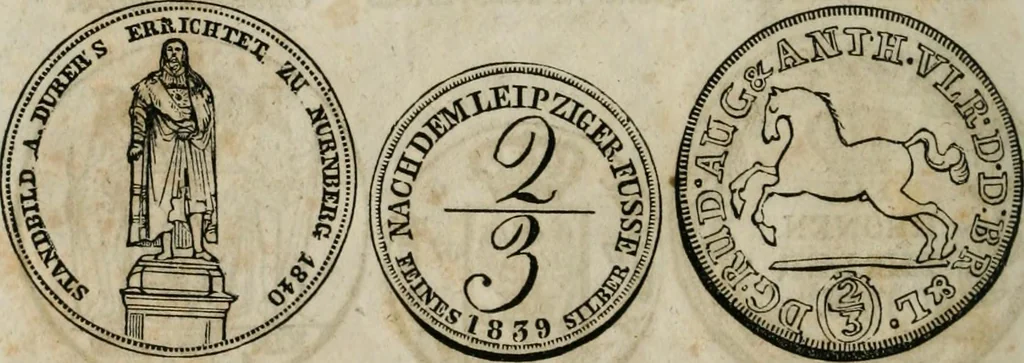 An illustration from Supplement to Thompson's Bank note reporter, containing 750 fac-similes of the various gold and silver coins, most generally found in circulation, 1850, leaf 35