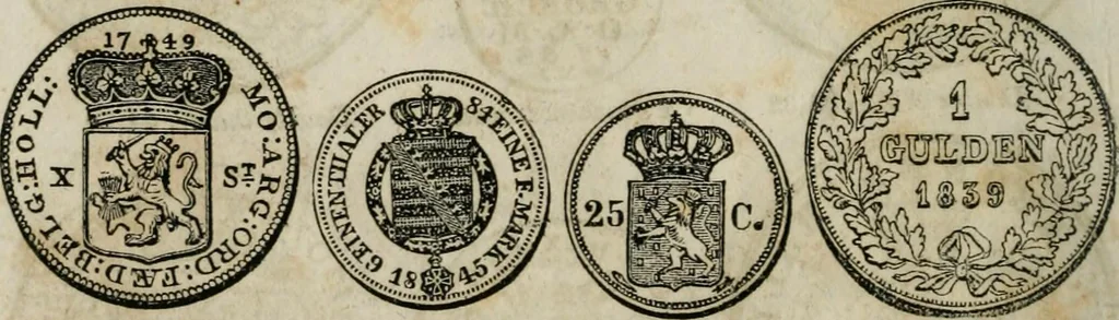 An illustration from Supplement to Thompson's Bank note reporter, containing 750 fac-similes of the various gold and silver coins, most generally found in circulation, 1850, leaf 37