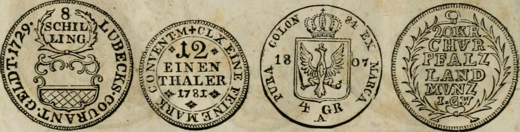 An illustration from Supplement to Thompson's Bank note reporter, containing 750 fac-similes of the various gold and silver coins, most generally found in circulation, 1850, leaf 37