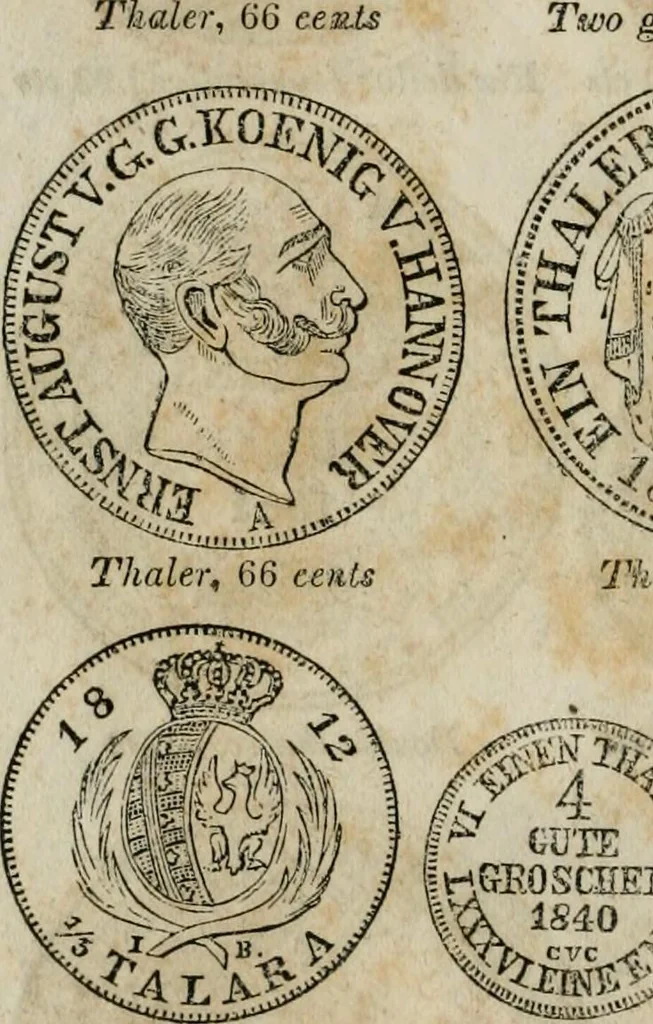 An illustration from Supplement to Thompson's Bank note reporter, containing 750 fac-similes of the various gold and silver coins, most generally found in circulation, 1850, leaf 41