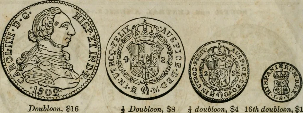 An illustration from Supplement to Thompson's Bank note reporter, containing 750 fac-similes of the various gold and silver coins, most generally found in circulation, 1850, leaf 5