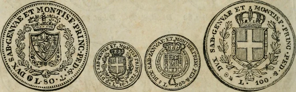 An illustration from Supplement to Thompson's Bank note reporter, containing 750 fac-similes of the various gold and silver coins, most generally found in circulation, 1850, leaf 9