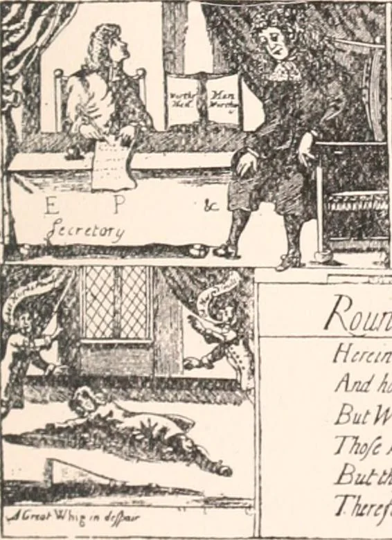 An illustration from Suppressed plates, wood engravings, &c., together with other curiosities germane thereto; being an account of certain matters peculiarly alluring to the collector, 1907, leaf 332