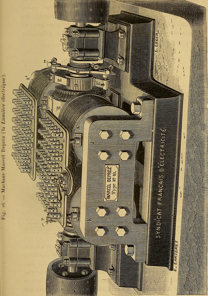 An illustration from Sur les progrès de la science électrique et les nouvelles machines d'induction, 1885, leaf 100