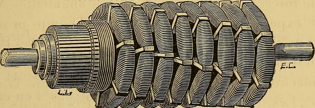 An illustration from Sur les progrès de la science électrique et les nouvelles machines d'induction, 1885, leaf 102