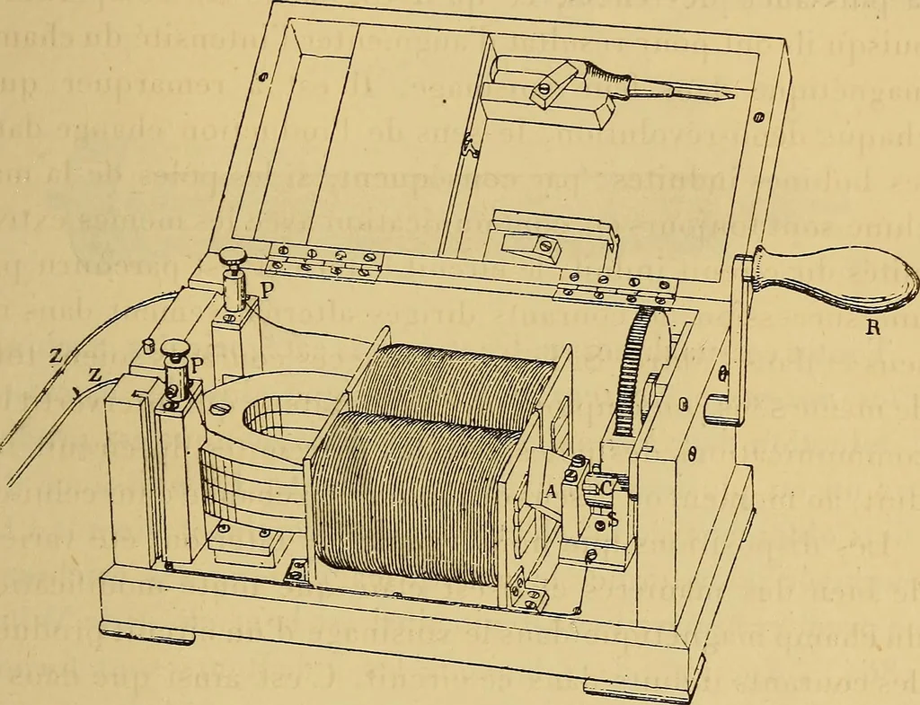 An illustration from Sur les progrès de la science électrique et les nouvelles machines d'induction, 1885, leaf 84