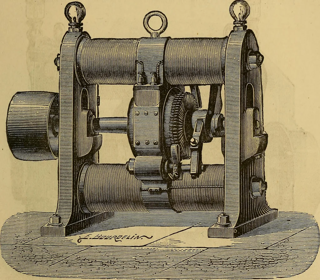 An illustration from Sur les progrès de la science électrique et les nouvelles machines d'induction, 1885, leaf 98