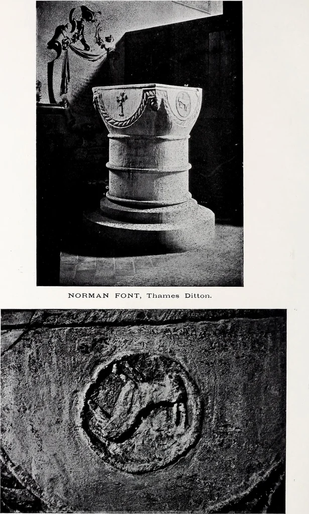 An illustration from Surrey archaeological collections, relating to the history and antiquities of the county, 1908, leaf 173