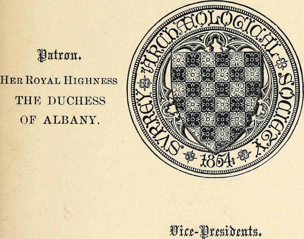 An illustration from Surrey archaeological collections, relating to the history and antiquities of the county, 1909, leaf 22