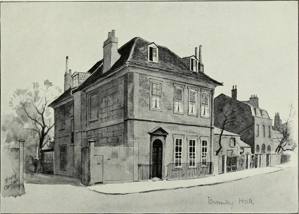 An illustration from The Survey of London : being the first volume of the register of the Committee for the survey of the memorials of greater London, containing the Parish of Bromley-by-Bow, 1900, leaf 100