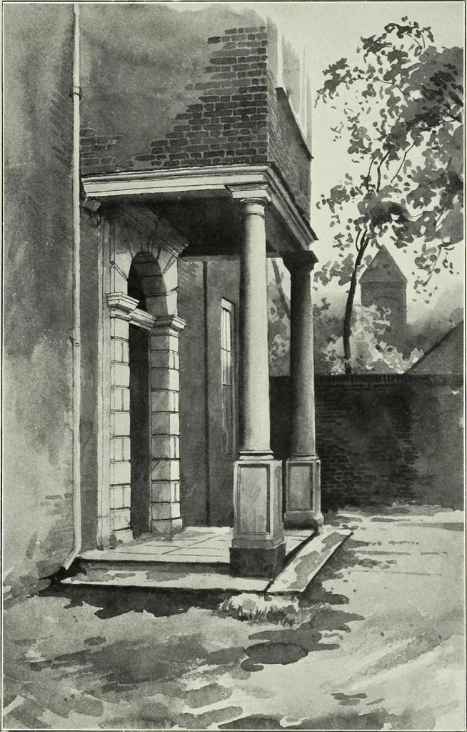 An illustration from The Survey of London : being the first volume of the register of the Committee for the survey of the memorials of greater London, containing the Parish of Bromley-by-Bow, 1900, leaf 112