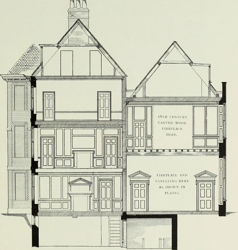 An illustration from The Survey of London : being the first volume of the register of the Committee for the survey of the memorials of greater London, containing the Parish of Bromley-by-Bow, 1900, leaf 138