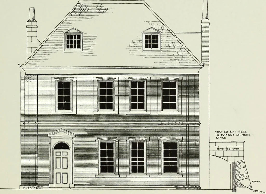 An illustration from The Survey of London : being the first volume of the register of the Committee for the survey of the memorials of greater London, containing the Parish of Bromley-by-Bow, 1900, leaf 98