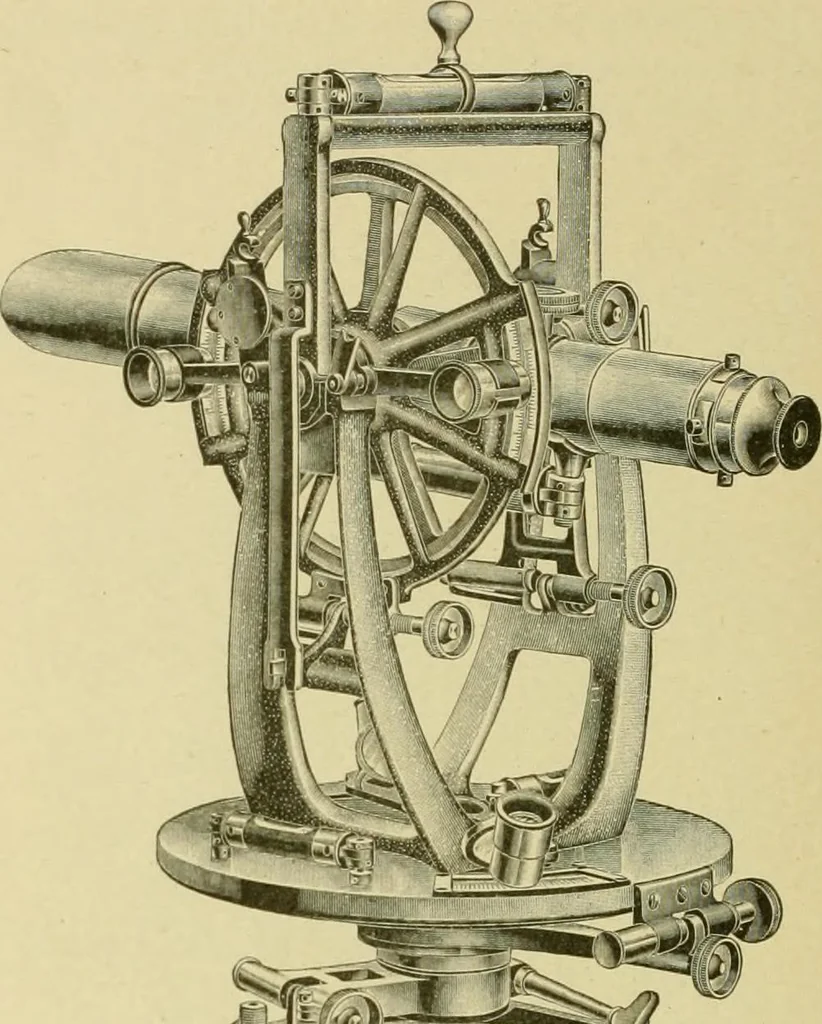 An illustration from Surveying ; a manual of practical instruction in the art of plane surveying, including plotting, leveling, triangulation, line running, cross-sectioning, traversing, and other details of field work, 1910, leaf 113