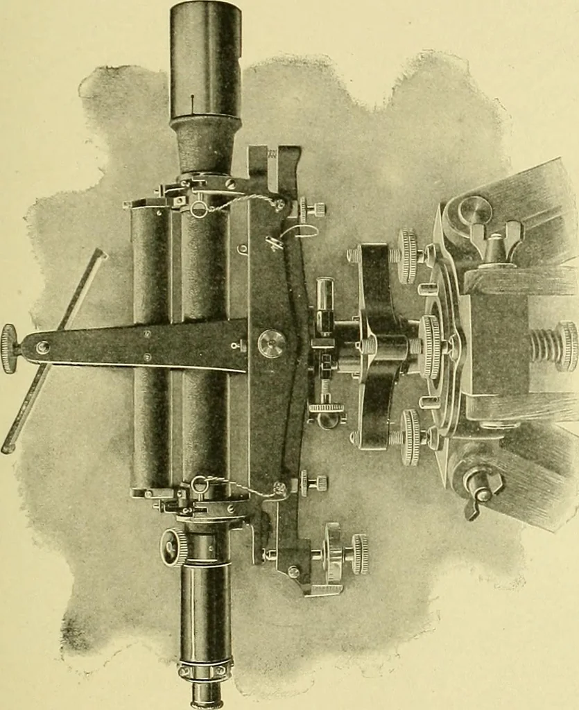 An illustration from Surveying ; a manual of practical instruction in the art of plane surveying, including plotting, leveling, triangulation, line running, cross-sectioning, traversing, and other details of field work, 1910, leaf 66